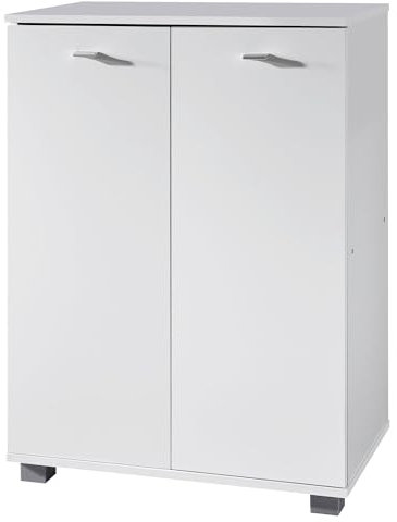 FineBuy Design Schuhschrank Nimes modern Holz 12 Paar Schuhe 4 Fächer 2 Türen, Schuhregal 60 x 90 x 35 cm platzsparend, Schuhkommode Flurschrank mit Ablage