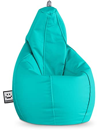Happers Sitzsack Birne aus Kunstleder Indoor Türkis XXL