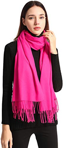 EASE LEAP Pashmina Regalo Boda Invitados Bufanda De Invierno Para Mujer Chal Fiesta Suave Grueso para Mujeres Estolas 200X79cm（Fuscia）