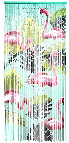 TACHILC Flamingo Beaded Curtain for Doorways, 90 Strands Door Beads, 35.5” x 78” Hanging Bead Curtain for Door Frames, Room Dividers & Wall Décor