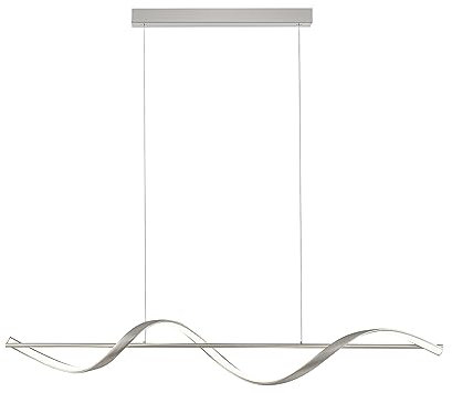Paul Neuhaus LED Leuchte Q-Swing Smart Home, 1x 24W dimmbar warmweiß – kaltweiß, Alexa kompatibel, Fernbedienung, geschwungenes Design (Pendelleuchte, Silber)