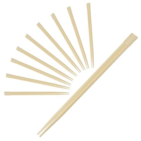 Fackelmann 10 pezzi di bacchette cinesi in bambù, in legno sostenibile certificato FSC, facili da pulire e comode da usare, bastoncini Sushi, bastoncini da cucina orientale.