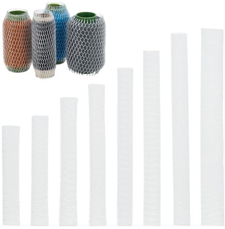 WEBEEDY 160 Stk. Fadennetz-Spulensparer Fadenspulennetz Stickmaschinen-Fadennetz-Spulenhülle 8 Größen Bobbin-Schutz Für Kleine Und Große Kegel Kosmetikpinsel Glaswarenverpackung