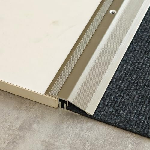 ZZLQIAN Aluminium Door Bars Carpet Cover,Threshold Transition Strip,Tiles to Flooring Laminate Carpet,Floor Edging Trim,Doorways Threshold Ramp Reducer,Bridge the Height Between,900x55mm