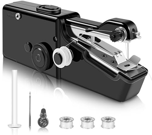 Handnähmaschine,Mini-Nähmaschine für schnelles Nähen,Tragbare Nähmaschine für Zuhause, Reisen und Heimwerken,Elektrische Handnähmaschine für Anfänger