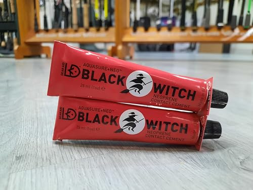 [Confezione da 2 tubi da 28 ml] Black Witch Adesivo Colore Nero Riparatore in neoprene, Tende, Latex [Totale 56 ml]