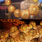 Shengruili 10er LED Solar Lichterkette Aussen,LED Solar Rattankugel Lampion,Wasserdicht Lichterkette Außen Solarlampen,Solarleuchten Balkon Garten Outdoor für Außen Garten Solarleuchten