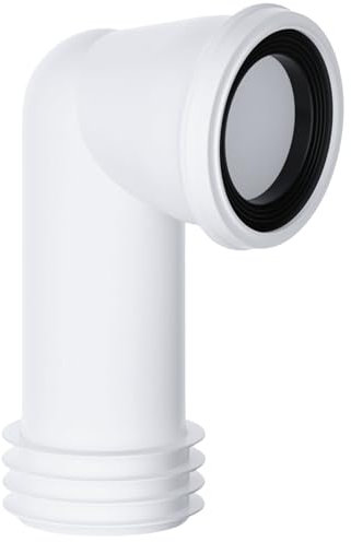 Hulthor 90° Bent WC Pan Connector – Universal Toilet Waste Pipe Connector for 110mm Soil Pipes, Rigid Offset Toilet Pipe Fitting, Durable Polypropylene & Rubber Seal – Easy Install