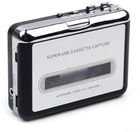 Numériseur cassette vers MP3 avec interface USB, conversion audio en temps réel et haut-parleur intégré pour une lecture immédiate (1)