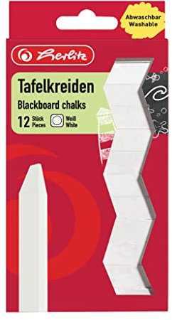 Herlitz Tafelkreide, 12 Stück in Hängepackung, weiß