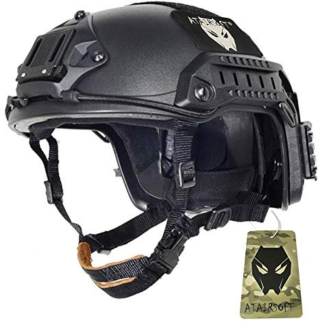 ATAIRSOFT Adjustable Maritime Helmet ABS for Airsoft Paintball(Black,L/XL)