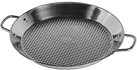 YOXU PADELLA PENTOLA TEGAME ACCIAIO INOX 18/10 CUCINA CATERING RISTORANTE AISI 304 SPECIALE PAELLA (Diametro 340 mm)