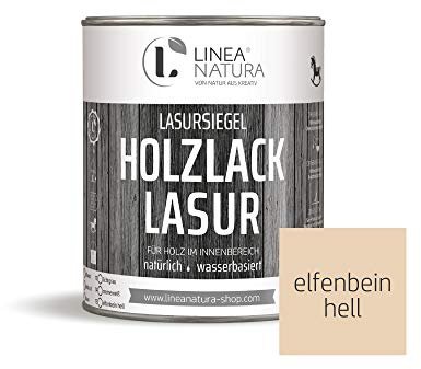 LINEA NATURA® – Vernice per legno semitrasparente | mobili, parquet e scale interni 1 litro – Avorio chiaro