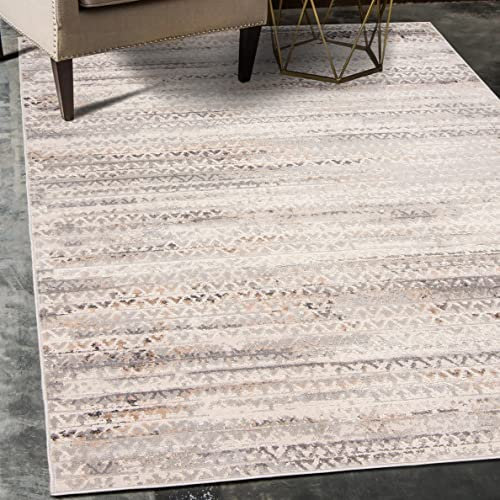 Carpeto Rugs Vintage Geometrisch Modern Designer Teppich - Kurzflor - Weich Teppich für Wohnzimmer, Schlafzimmer, Esszimmer - ÖKO-TEX Wohnzimmerteppich - Teppiche - Beige Creme - 240 x 330 cm