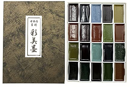 Kissho Paint for Japanese Painting Horn Face Aya Ayami Ink 20 Colors