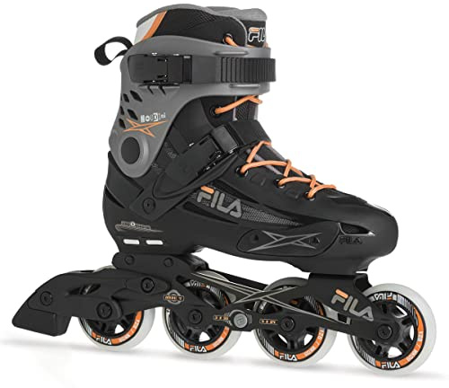 FILA SKATES Madame Houdini Inline Skates for Women (Women 8, Black/Grey/Salmon)