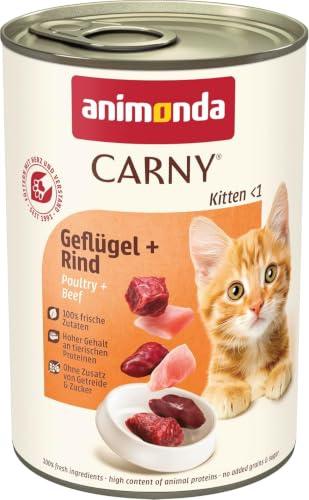 animonda Carny Nourriture Humide Chaton pour Chat, Chaton, volaille + bœuf, 12 x 400 g