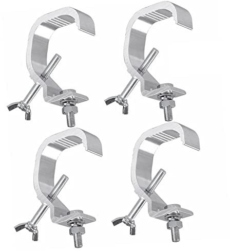4pcs Stage Light C Clamp Stage Lighting Heavy Duty Bracket Hook Clamp Prevent Slip Cast Aluminum Hooks Lamp Lighting O Clamps Hook Kit Moving Head Beam Hooks for Spotlight Moving Head Light