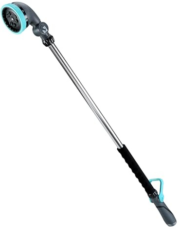 9-Pattern 36-inch Watering Wand 600004, 270° Pivot Head, Heavy-Duty Hose End Sprayer w/Lever Control for Fruit Trees, Yard Work, & Car Cleaning, Fits Outdoor Garden Hoses, by New England Garden Tools