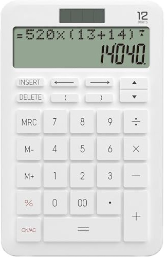 NEWYES Taschenrechner 2-Line Display Schulrechner für Junior, Mittel und Student, Weiß