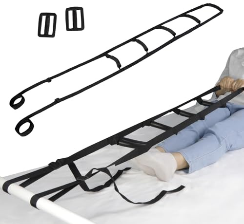 Leetye Mei Bed Ladder Assist, Bed Ladders for Seniors, Bed Pull Up Ladder with 5 Handles, Adjustable Bed Rope Ladder Strap, Bed Ladder Mobility Aid for Elderly, Adult, Pregnant, Injury, Handicap