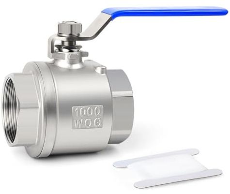 TAISHER 1 PCS 1/2 Inch FBSP Heavy Duty Full Porat Ball Valve 304 Stainless Steel with Blue Handles
