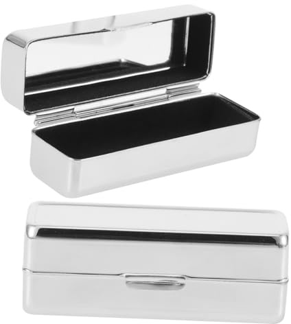ERINGOGO 2pezzi Organizer Per Rossetti Quadrato in Materiale Resistente Scatola Portarossetti Con Specchio Adatta Per Trucchi e Balsamo Per Labbra Elegante e Portatile