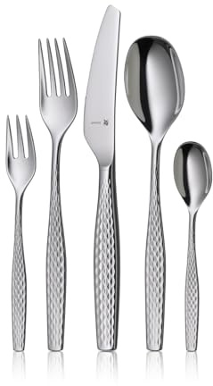 WMF Sentic bestick-set, 30 delar för 6 personer, ergonomisk, Cromargan protect, diskmaskinssäker, smidda menyknivar, besticklåda 1270916340