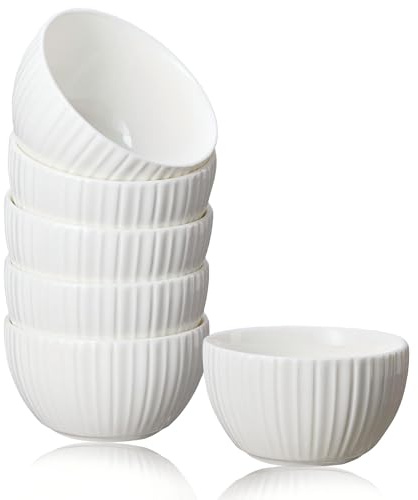 mehrido Müslischalen 6er Set, Dessertschalen Porzellan Schalen 400ml, Bowl Schüssel für Eiscreme, Dessert, Müsli, Nachtisch, Snack, Reis