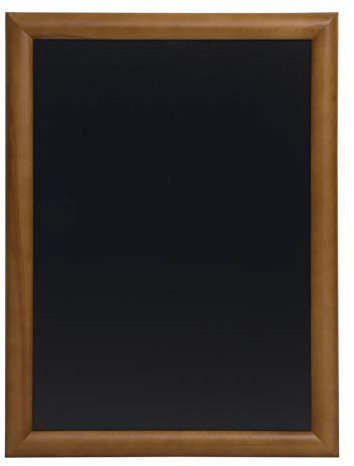 SECURIT - Lavagna da Parete Universal - Per Pennarelli a Gesso Liquido - Per Bar, Ristoranti, Pub, Negozi - Cornice in Legno Duro - 70x90cm - Colore Noce