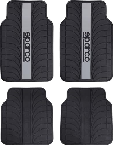 Sparco Set SPC1913 completo tappetini auto in pvc universale nero/grigio