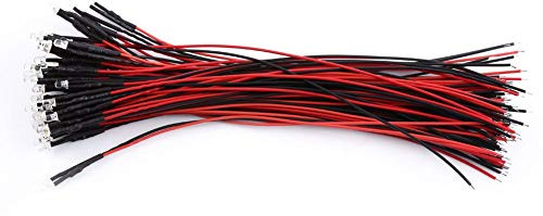 Diode LED-lampor, 50 st 3/5/10 mm DC 9-12V förkopplade runda vatten fri utsläpp vit/röd/blå/grön/ljus (3 mm röd)