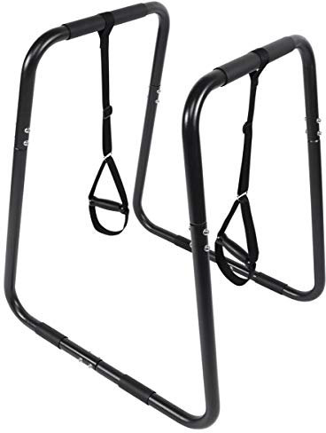 GORILLA SPORTS® Dip Barren - mit Verstellbaren Griffen, Höhe 95 cm, bis 150 kg Belastbar, aus Stahl, Schwarz - Dip Station, Push-Up Stand, Parallettes, Dipstation, Calisthenics, Fitness