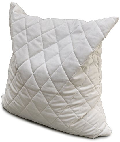 Giraffenland Cuscino di grano saraceno bio 40x40cm Tessuto trapuntato bianco, Cuscino con fodera interiore supplementare bio
