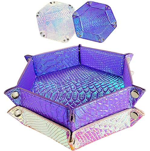 SIQUK 2 Bitar Craps Board, PU Läder Vikbar för DND RPG (Violett)