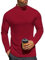 Ekouaer Langarm T-Shirt Herren Innenfleece Thermounterwäsche Oberteil warm Unterhemd rot XXXL
