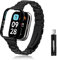 LanQii Armband Kompatibel mit Xiaomi Redmi Watch 3 Active, Edelstahl Metall Ersatz Uhrenarmband Schnellverschluss Damen Herren Ersatzarmband für Xiaomi Redmi Watch 3 Active -Schwarz