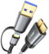 JSAUX USB 3.0/C Micro B Kabel 0.5M, 20Gbps USB C/A Stecker auf Micro B Stecker Externes Festplattenkabel Kompatibel mit Toshiba, WD, Seagate Festplatte, MacBook, iPad, Galaxy S24, iPhone 15