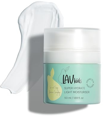Lav Kids Super Hydrate Light Face Moisturise with Aloe vera, Sweet Almond Oil and Shea Butter 50ml, Gentle Kids and Baby Moisturiser Cream, Dermatologically Tested Face Cream for All Skin