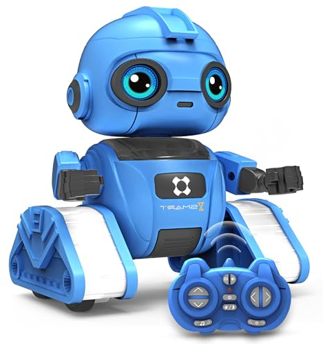 Dzxlin Jouets Robot pour Garçons et Filles, Robot Rechargeable avec Télécommande pour Enfants de 3 à 9 ans, Détection de Gestes, Projection de Lumière, Mouvements de Danse et Musique – Jouet Robot