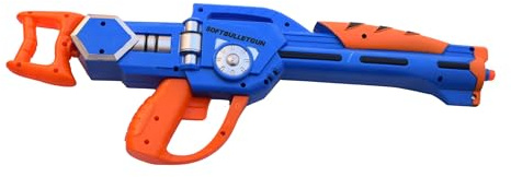 Pistola de Juguete lanzadora de Dardos. Juguete niños. Francotirador con Balas de Espuma. Pistola Larga Distancia. Azul