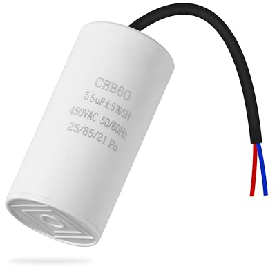 ANGEEK CBB60 450V 55uf 50/60HZ kondensatorer, borttagningskondensatorer, motorstartkondensatorer, mikrofaradkondensatorer (med trådar) för gräsklippare