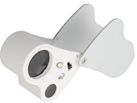 60x 30x Handhållen Fickmikroskop LED -ljus Förstoring Av Glas Mini Fickmikroskop för Växter Kretsar Mynt Stämpel med Optiska Linser, 2 LED -fyllningsljus för Observationer