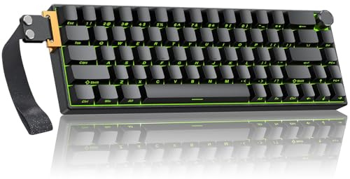 TECURS Gaming Tastatur Mechanische mit Aluminium-Gehäuseeinheit Hall Effect Magnetic Switches, Rapid Trigger, Einstellbare Betätigung, Web-gesteuert, 60% RGB Tastatur mit Kabel Hot-Swap, US Layout