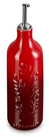 Le Creuset Stoneware Olive Branch Collection Oil Cruet, 20 oz., Cerise