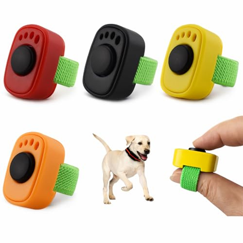 UYVPAER 4 Pcs Clicker Per Cani, Clicker Addestramento Cani Formazione Clicker, Clicker Per Cani E Gatti Con Anello Per Dita, Accessorio Per Addestramento, Per Cane Gatto Cavallo