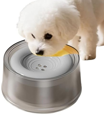 Cuenco de Agua para Perros Disco Flotante Antideslizante De 1,2 L