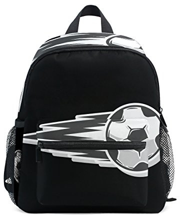 Montoj Sac de Voyage Unisexe pour Enfant Motif Football Noir et Blanc