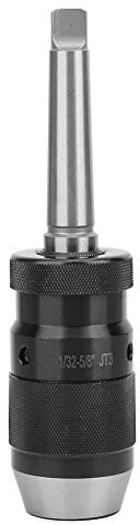 Estink Portabrocas de Torno JT3, sin Llave, 1/32-5/8, con Eje Cónico MT2-JT3, para Taladradora de Columna, Fresadora y Torno