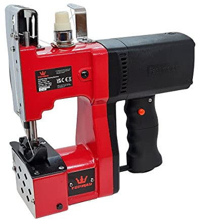 TOPWAY Sacknähmaschine Tragbares Elektrische Beutelverschließmaschine 220V Tütenähmaschine mit 2 Rollen Fäden, für Taschen/Stoff/Reis/Papier/Plastiktüten Nähmaschine